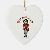 Licht rood Football Keramisch Ornament (Rechts)