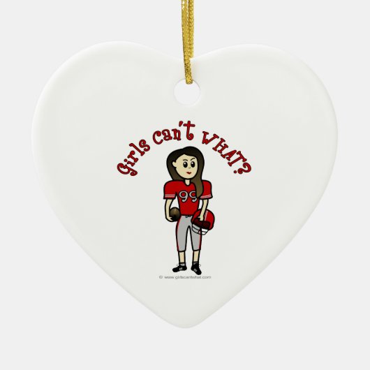 Licht rood Football Keramisch Ornament (Voorkant)