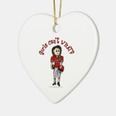 Licht rood Football Keramisch Ornament (Links)