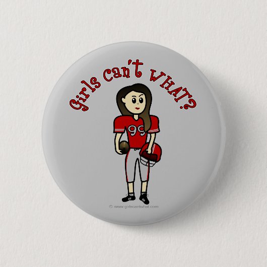 Licht rood Football Ronde Button 5,7 Cm (Voorkant)