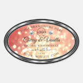 Licht rood Glitter Product Label Diamonds Logo (Voorkant)