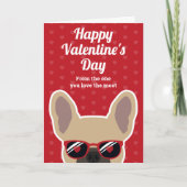Licht roomkleurige Franse Bulldog Valentijnskaart Kaart (Voorkant)