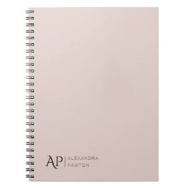 Licht Roos Aangepaste Initialen Persoonlijk Notitieboek