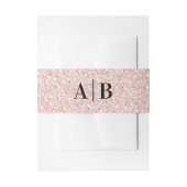 Licht Roos Gold Faux Glitter WeddenMonogram Uitnodigingen Wikkel (Voorkant Voorbeeld)