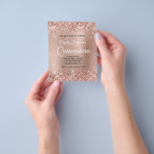 Licht Roos Gold Glitter Quinceañera Paper Flyer (Hand)