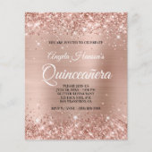 Licht Roos Gold Glitter Quinceañera Paper Flyer (Voorkant)