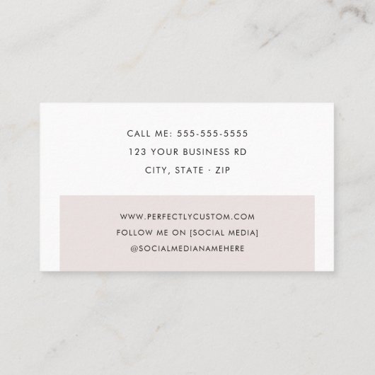 Licht roos grijs kleurenblok modern minimaal visitekaartje (Achterkant)