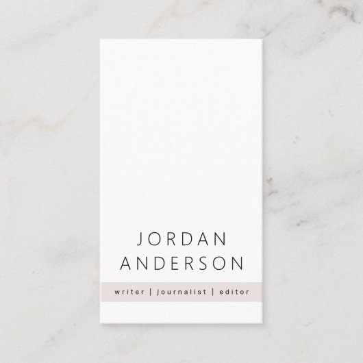 Licht roos grijs kleurenblok modern minimaal visitekaartje (Voorkant)