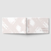 Licht roos grijs penseelstreken namen bruiloft fol gastenboek (Volledig)