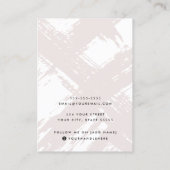 Licht roos grijs penseelstreken oorbel display kaa visitekaartje (Achterkant)