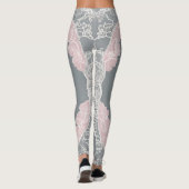 Licht Roos op Lace AI kunst Leggings (Achterkant)