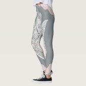 Licht Roos op Lace AI kunst Leggings (Links)
