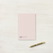 Licht Roos Persoonlijk gepersonaliseerd Monogram Post-it® Notes (Op bureau)