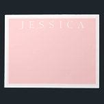 Licht Roos Roze | JOUW NAAM Notitieblok<br><div class="desc">Licht roos roze met jouw naam.</div>