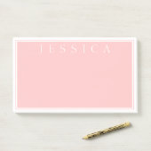 Licht Roos Roze | JOUW NAAM Post-it® Notes (Op bureau)