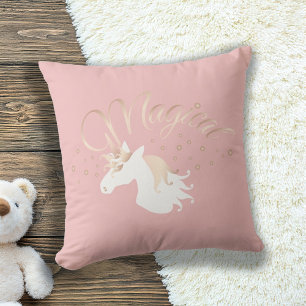 Licht Roos Roze Wit Magische Unicorn Kussen
