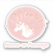 Licht Roos Roze Wit Magische Unicorn Sticker (Voorkant)