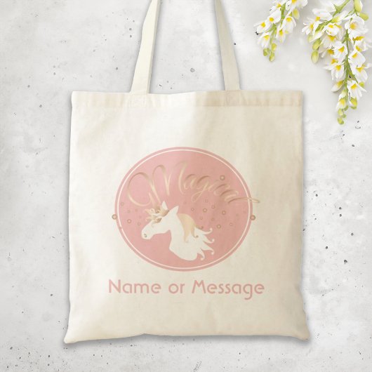 Licht Roos Roze Wit Magische Unicorn Tote Bag
