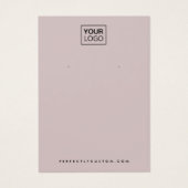Licht roos taupe logo oorbel display kaart (Voorkant)