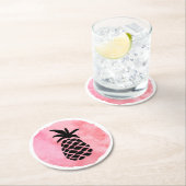 Licht Roze Ananas Ronde Kartonnen Onderzetter (Insitu)