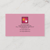 Licht roze Baby handen Babysitter Visitekaartje (Achterkant)