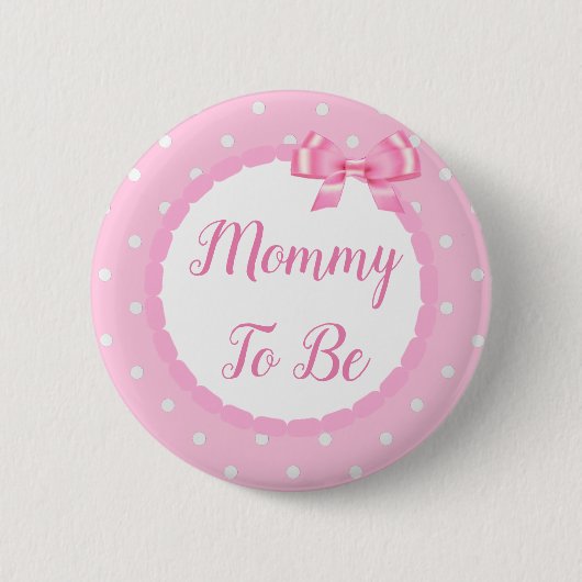 Licht roze Baby shower mama om te worden Ronde Button 5,7 Cm (Voorkant)