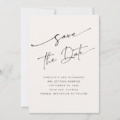 Licht Roze Beige Moderne Script Vet Niet-Foto Opsl Save The Date (Voorkant)