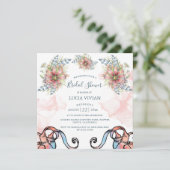 Licht Roze Berichten Bridal Shower Uitnodiging (Staand voorkant)