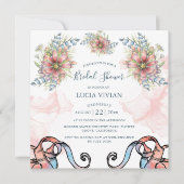 Licht Roze Berichten Bridal Shower Uitnodiging (Voorkant)