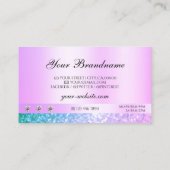 Licht roze Blauwgroen Glitter Diamonds Pastel Visitekaartje (Achterkant)