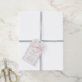 Licht Roze Bow en Toile Baby shower Favoriet Cadeaulabel (Met Touw)