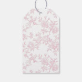 Licht Roze Bow en Toile Baby shower Favoriet Cadeaulabel (Achterkant)