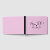 Licht roze bruiloft gastenboek, zwarte tekst, aang gastenboek (Volledig)