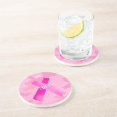 Licht roze Camouflage Roze Lint Onderzetter Datum (Zijkant)