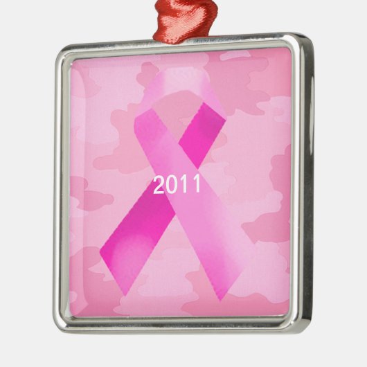 Licht roze Camouflage Roze Lint Ornament Datum (Links)