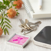 Licht roze Camouflage Roze Lint Sleutelhanger Datu (Zijkant)