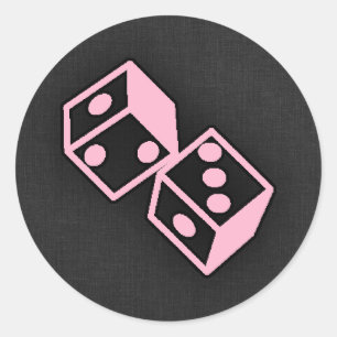 Licht roze casino dobbelstenen ronde sticker