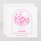 Licht roze disco boogie bruids douche uitnodiging (Voorkant / Achterkant)
