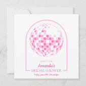 Licht roze disco boogie bruids douche uitnodiging (Voorkant)