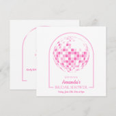 Licht Roze Disco Boogie Bruidsdiner Uitnodiging (Voorkant / Achterkant)