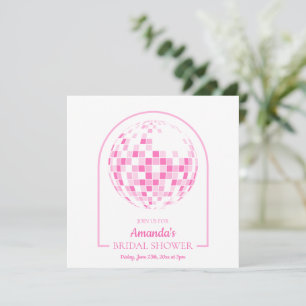 Licht Roze Disco Boogie Bruidsdiner Uitnodiging