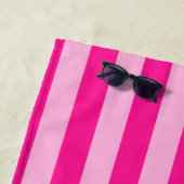 Licht Roze & Donker Roze Strepen Strandhanddoek Strandlaken (In situ)