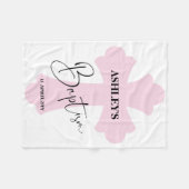 Licht roze dwarsbalk fleece deken (Voorkant (Horizontaal))