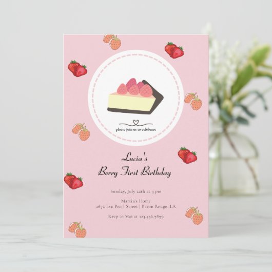 Licht roze Eerste Meisje Eerste Dag Kaart (Staand voorkant)