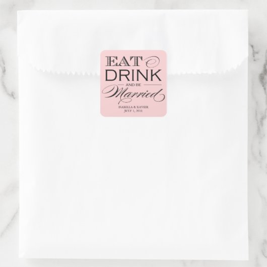 Licht roze Eet, Drink | STICKERS (Tas)