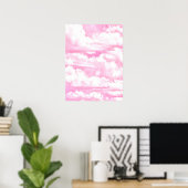 Licht Roze Elegante Wolken Decor Poster (Thuiskantoor)
