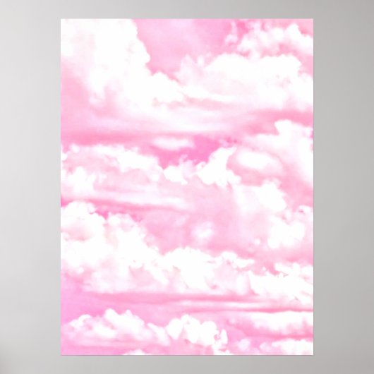 Licht Roze Elegante Wolken Decor Poster (Voorkant)