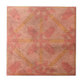 Licht Roze en Geel Noodlijdende Geometrisch Tegeltje (Voorkant)