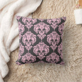Licht roze en grijs Damask modern elegant patroon Kussen (Deken)