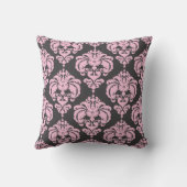 Licht roze en grijs Damask modern elegant patroon Kussen (Achterkant)